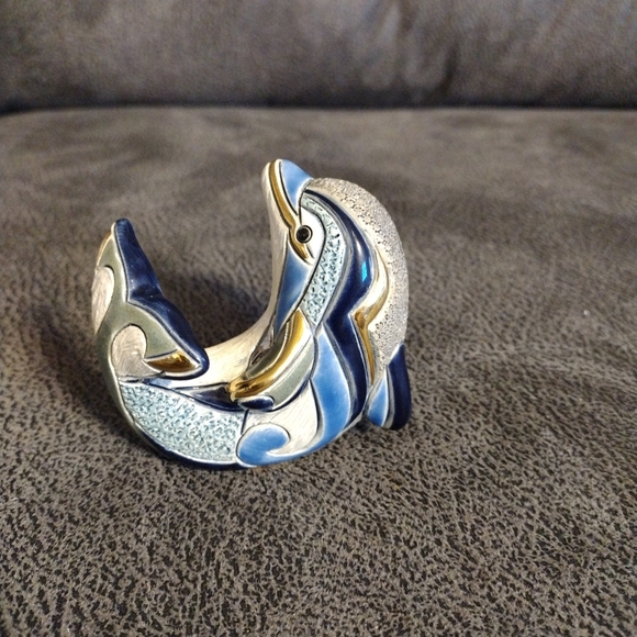 DeROSA RINCONADA DOLPHIN* HANDMADE URUGUAY* FAMILY COLLECTION* - Picture 2 of 6